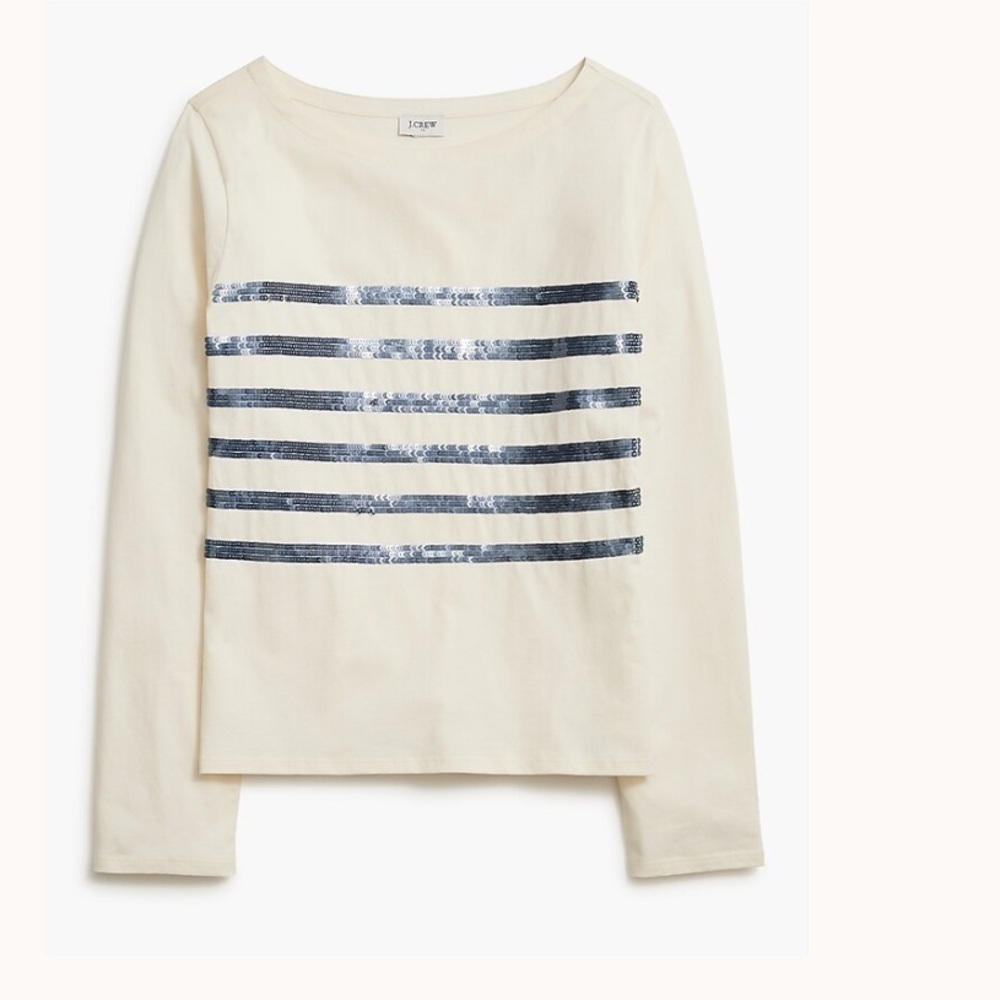 J crew Striped sequin long-sleeve tee